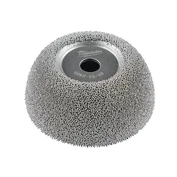 2-1/2" Flared Contour Buffing Wheel features a dense array of abrasive grains forming a flared shape with a central mounting hole.
