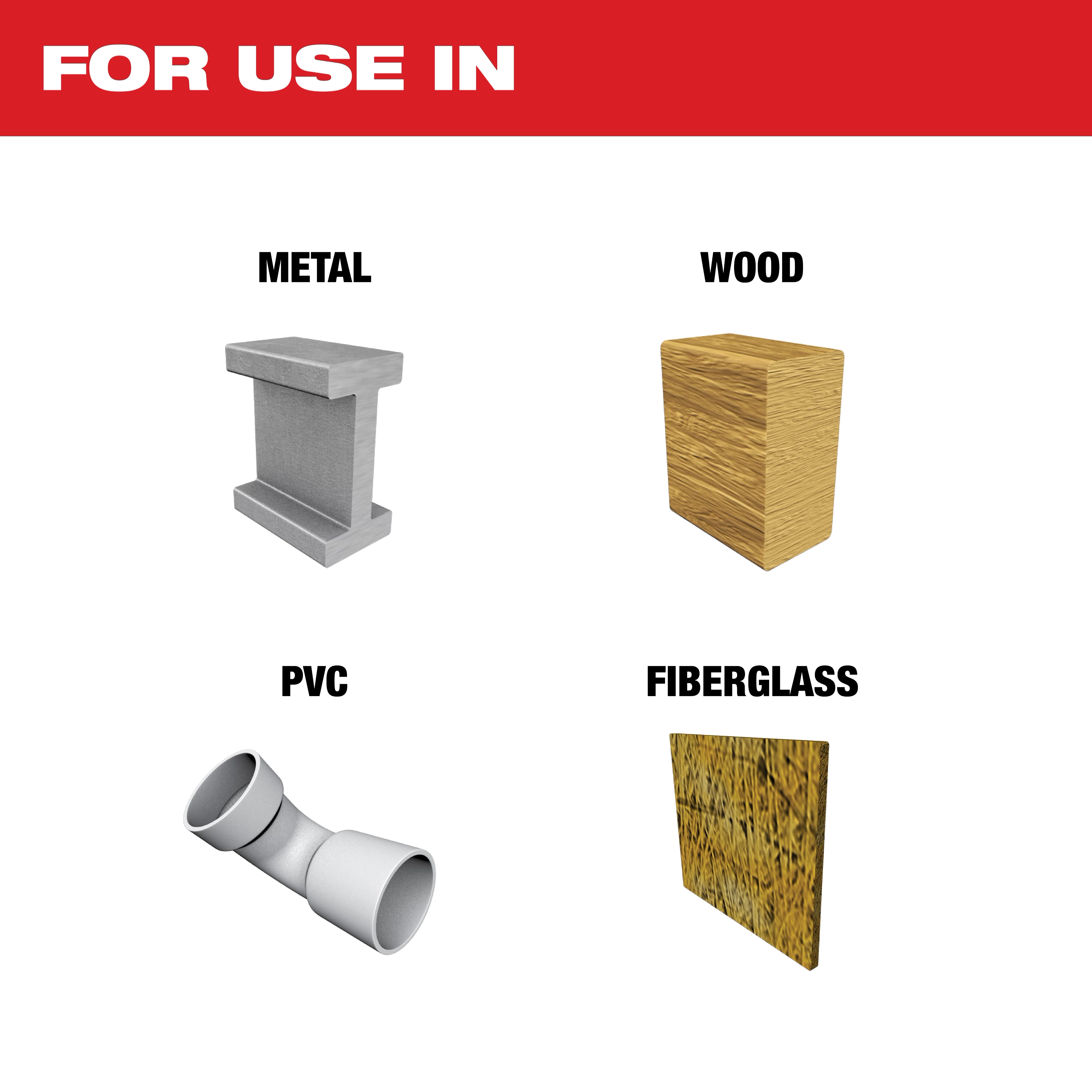 For Use In image highlighting metal, wood, PVC, and fiberglass