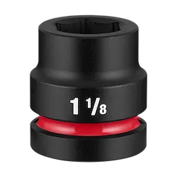 SHOCKWAVE Impact Duty 1" Drive 1-1/8" Standard 6 Point Socket standing upright with a red band near its base.