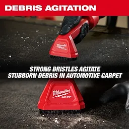 The AIR-TIP Automotive Detail Brush with strong bristles removes stubborn debris from automotive carpets.
