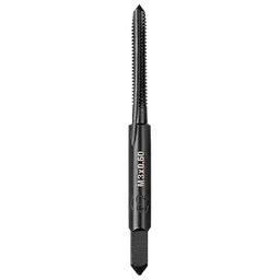 The image shows an M3-0.60 20mm Straight Flute Plug Tap, a black metal tool used for creating screw threads in materials.