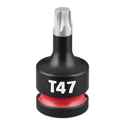 The SHOCKWAVE Impact Duty 1/2" Drive 2" Torx T47 Bit Socket features a black body with a red ring near the base and "T47" inscribed on the side.