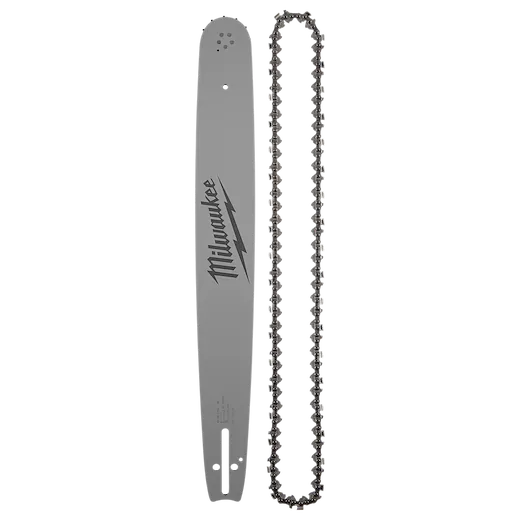 20" .325" Pitch, .043" Gauge Saw Chain and Guide Bar Set, including a metallic guide bar and a matching saw chain.