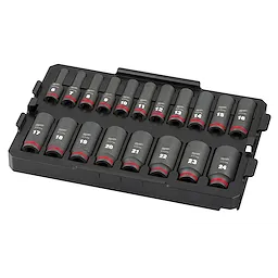 SHOCKWAVE Impact Duty 3/8 in. Drive Metric Deep Well Impact Socket Set 19 Piece