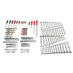 191-Piece Mechanics Hand Tool Set includes wrenches, screwdrivers, sockets, ratchets, and pliers arranged on a white background.