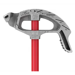 Milwaukee Aluminum Conduit Bender with red handle, featuring angle markings and "Back of Bend" label for precision bending.