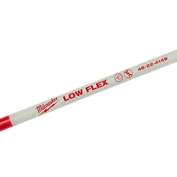 Milwaukee 5 Foot Low Flex Fish Stick with a white and red design, featuring "LOW FLEX" and part number 48-22-4149 printed on it.