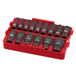15PC SHOCKWAVE™ Impact Duty Socket 1/2” Drive SAE TRAY Set