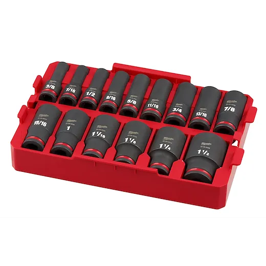 15PC SHOCKWAVE™ Impact Duty Socket 1/2” Drive SAE TRAY Set