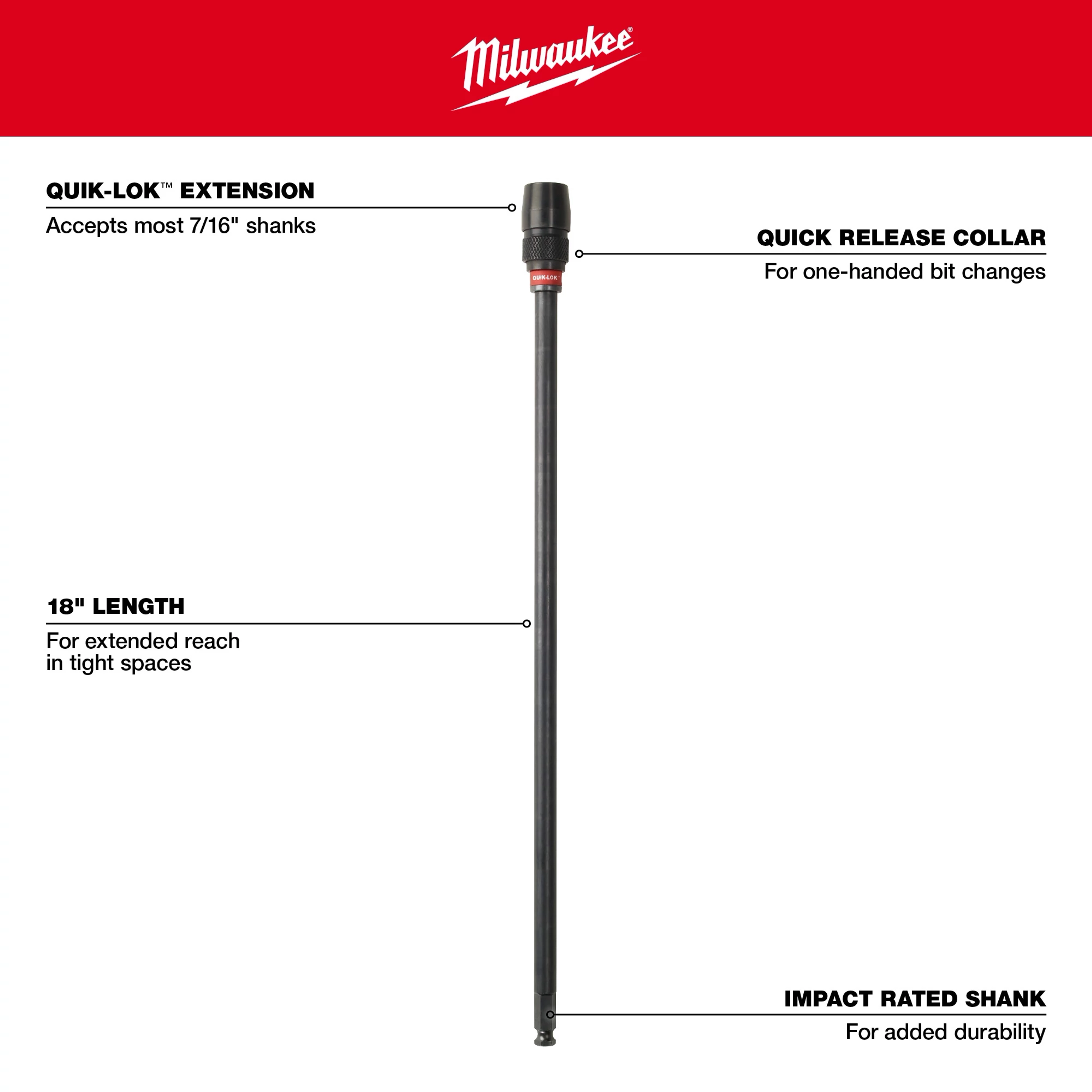 18" x 7/16" Universal QUIK-LOK™ Extension Walkaround