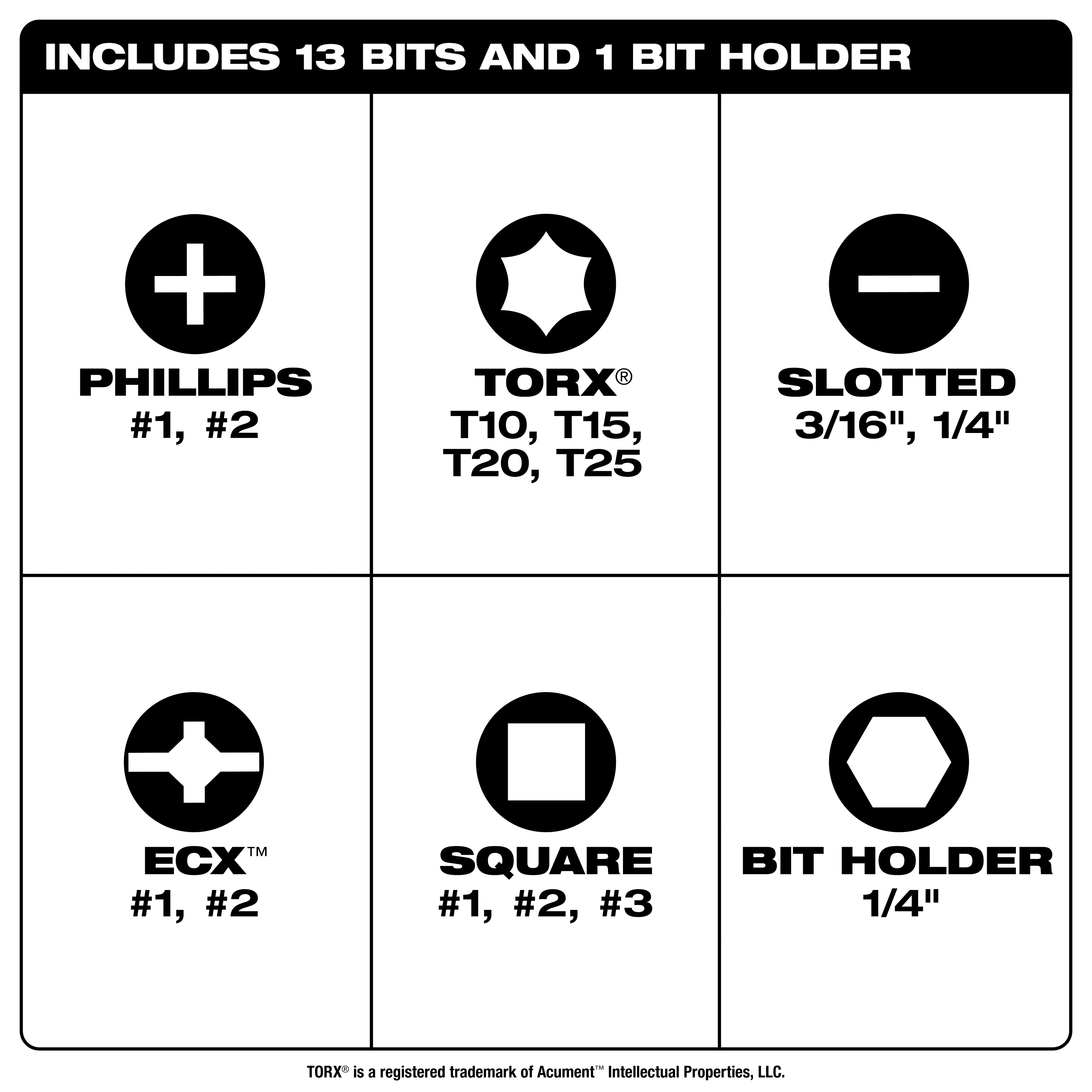 14-in-1 Multi-Bit Screwdriver W/ SHOCKWAVE Impact Duty™ Bits