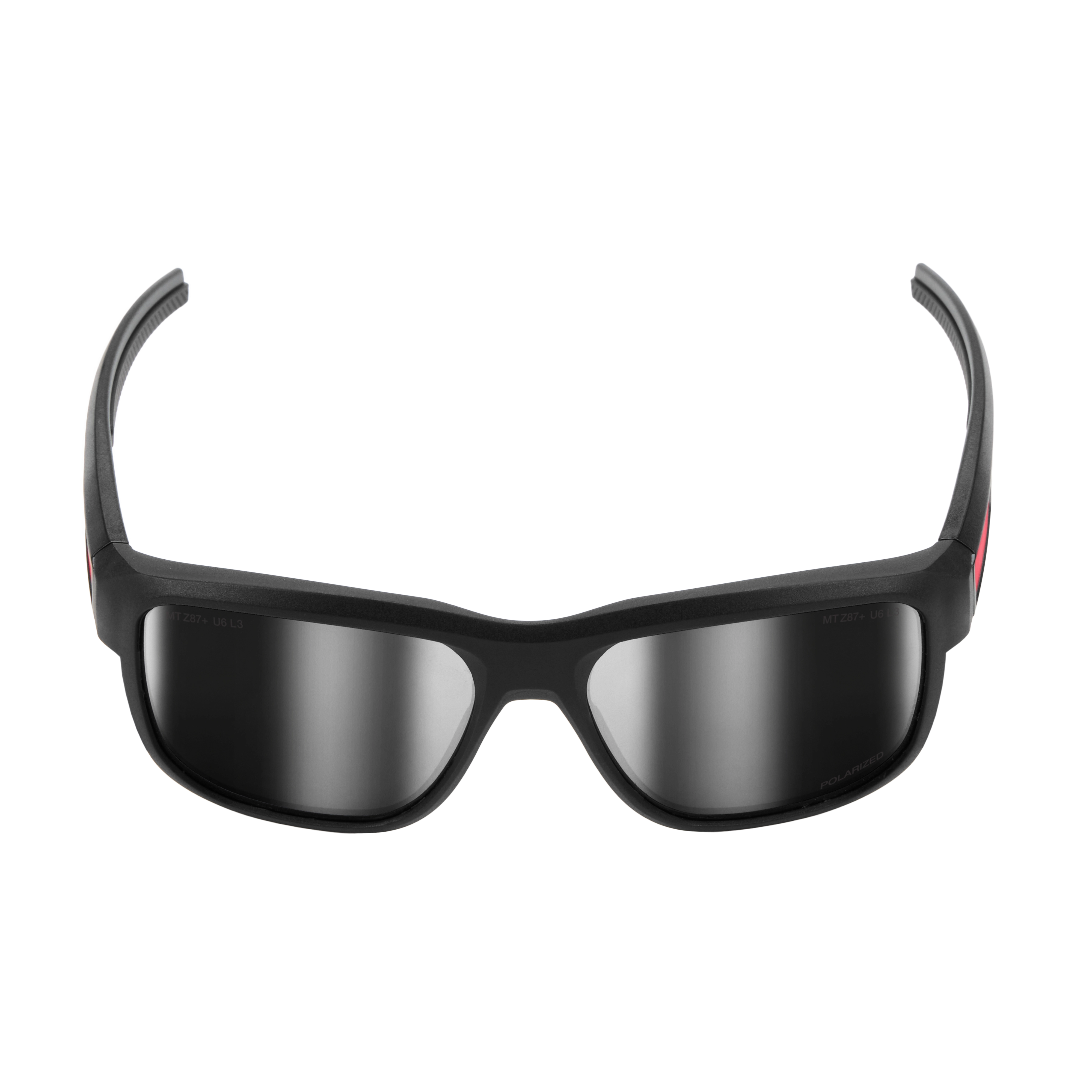 Polarized Full Frame Safety Glasses with Removable Side Shields have mirrored dual coat lenses and a sleek, black full frame design. The glasses offer advanced eye protection and side shields that can be detached, enhancing versatility for different work environments.