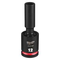 Single SHOCKWAVE Impact Duty 1/2" Drive 12MM Deep Swivel Socket standing upright on a plain background.