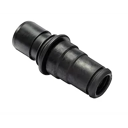 Black plastic Vacuum accessory hose adapter with multiple rubber rings for secure attachment and compatibility with various models.