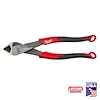 8" Diagonal Comfort Grip Cutting Pliers (USA) with red and black handles, featuring a lifetime guarantee and made in the USA.