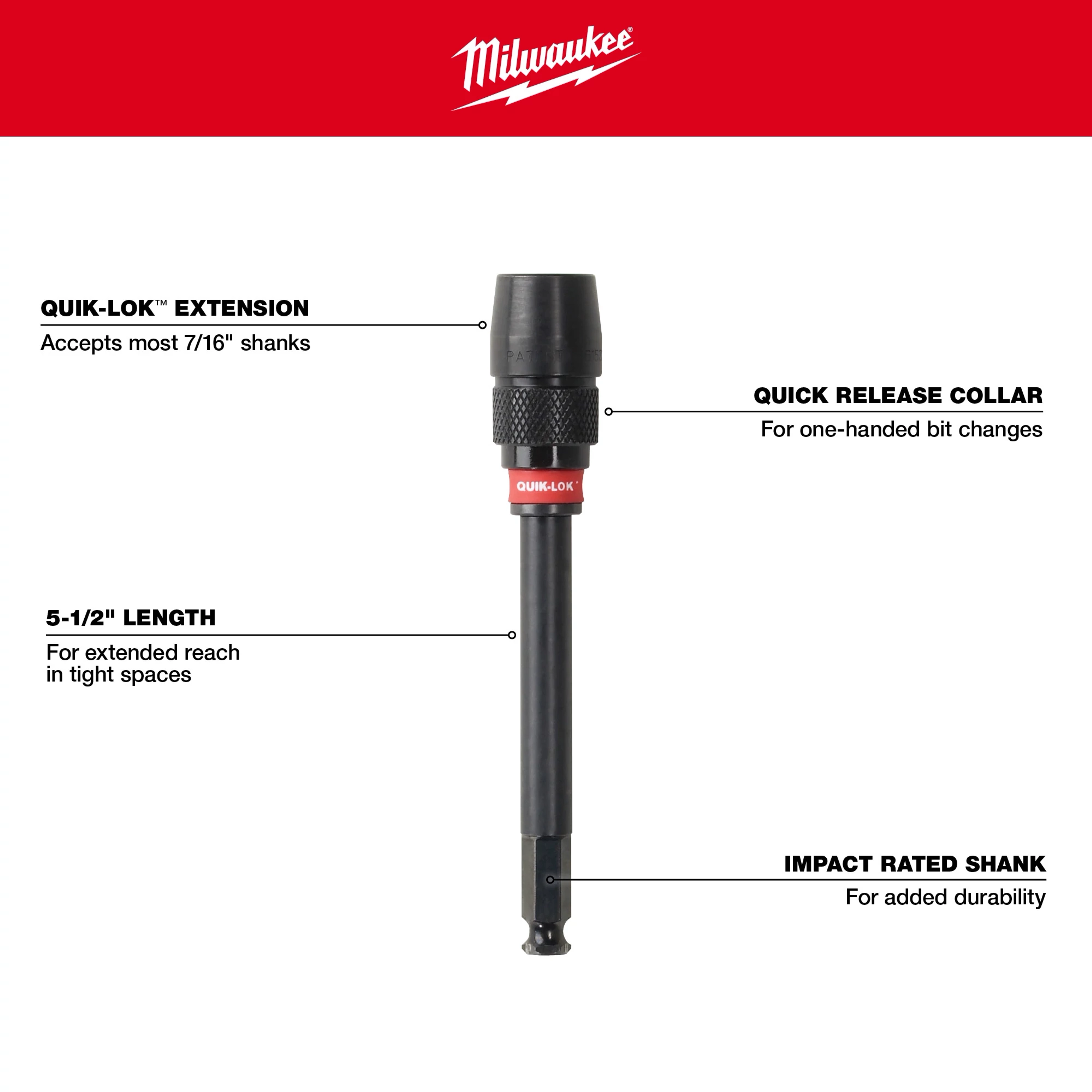 5-1/2" x 7/16" Universal QUIK-LOK™ Extension Walkaround
