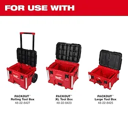 Tool Box Attachment Ready Tray for PACKOUT Tool Boxes compatible with PACKOUT Rolling, XL, and Large Tool Boxes.