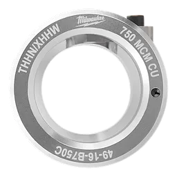 Milwaukee 750 MCM CU THHN/XHHW crimping die set for copper wire, model number 49-16-B750C, in metallic finish.