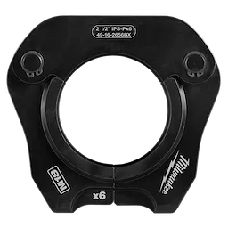 2-1/2" IPS-P Pivoting Press Ring for M18 Long Throw Press Tool, black color, labeled with "x6" and brand logo on the sides.