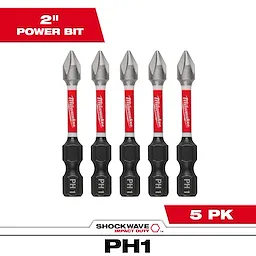 SHOCKWAVE™ 2" Impact Phillips #1 Power Bits (5 PK)