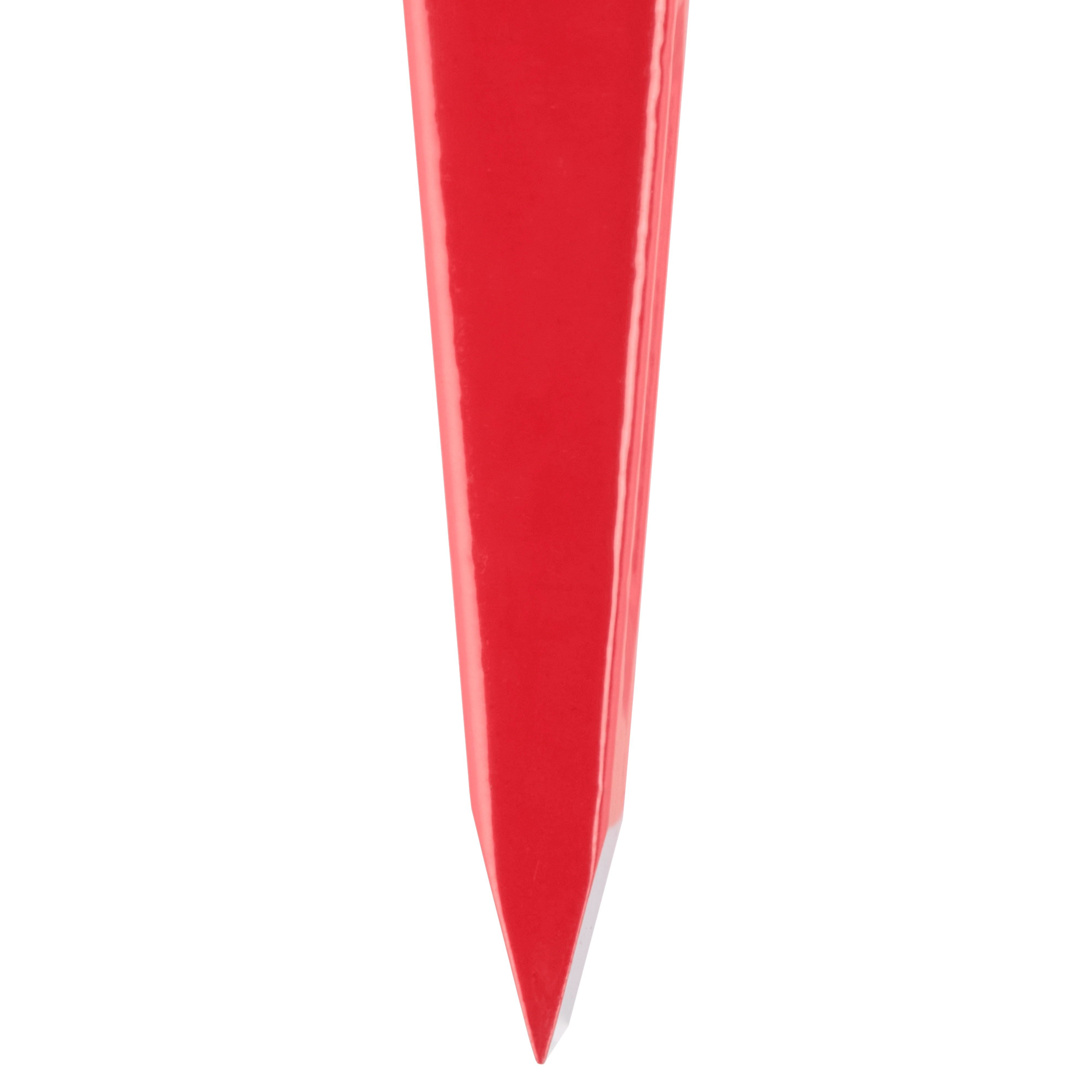 The image shows a red, pointed, 5lb Splitting Wedge used for splitting wood.