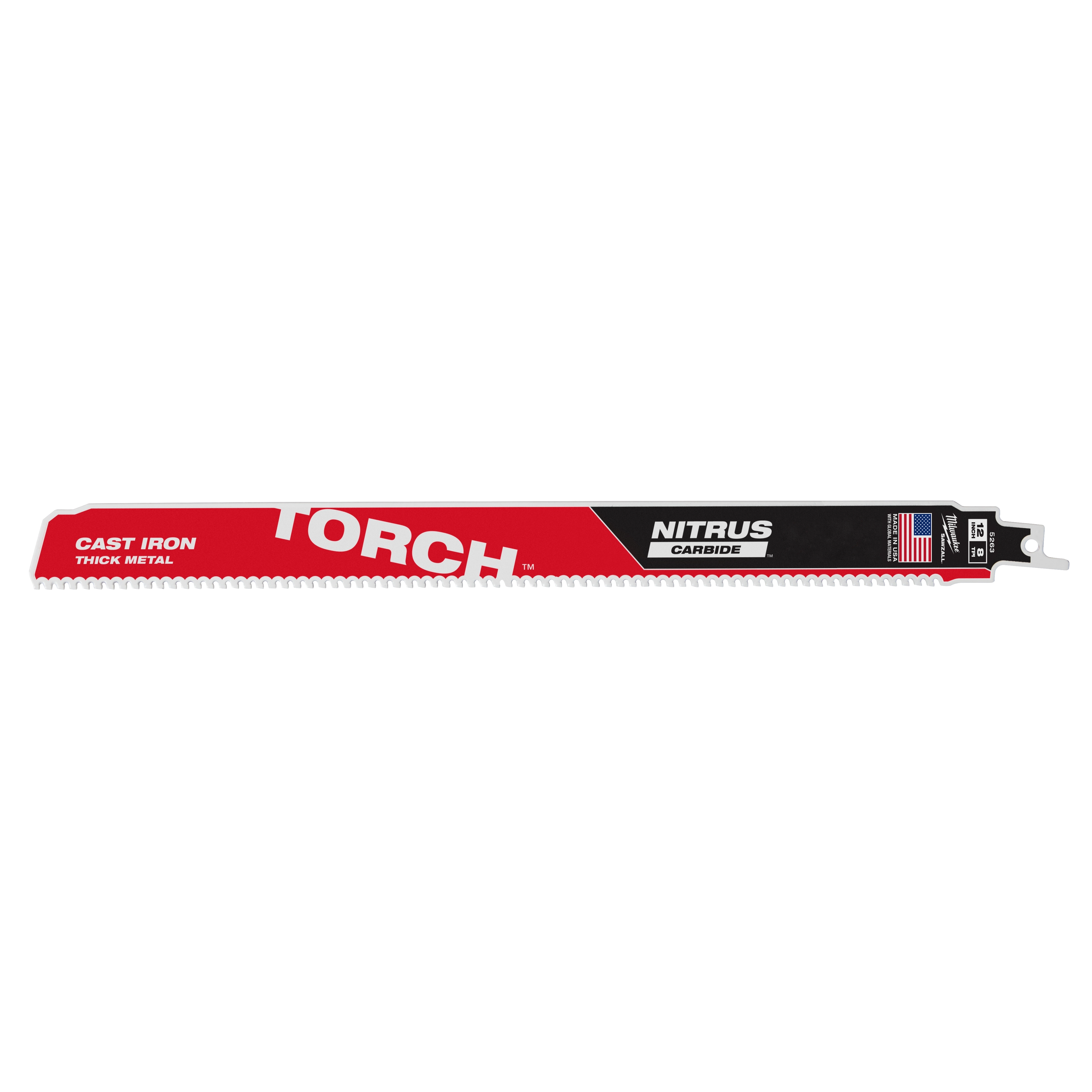 12" 8 TPI TORCH™ with NITRUS™ Carbide SAWZALL® Blade for Cast Iron (1 PK)
