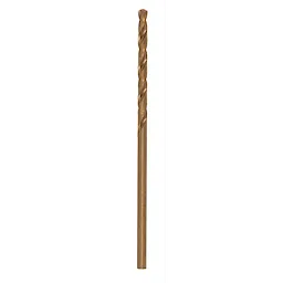 The RED HELIX™ Cobalt 5/64" Drill Bit is a small, spiral-fluted drill bit made of cobalt. It features a gold finish, designed for durability and precise drilling in tough materials.