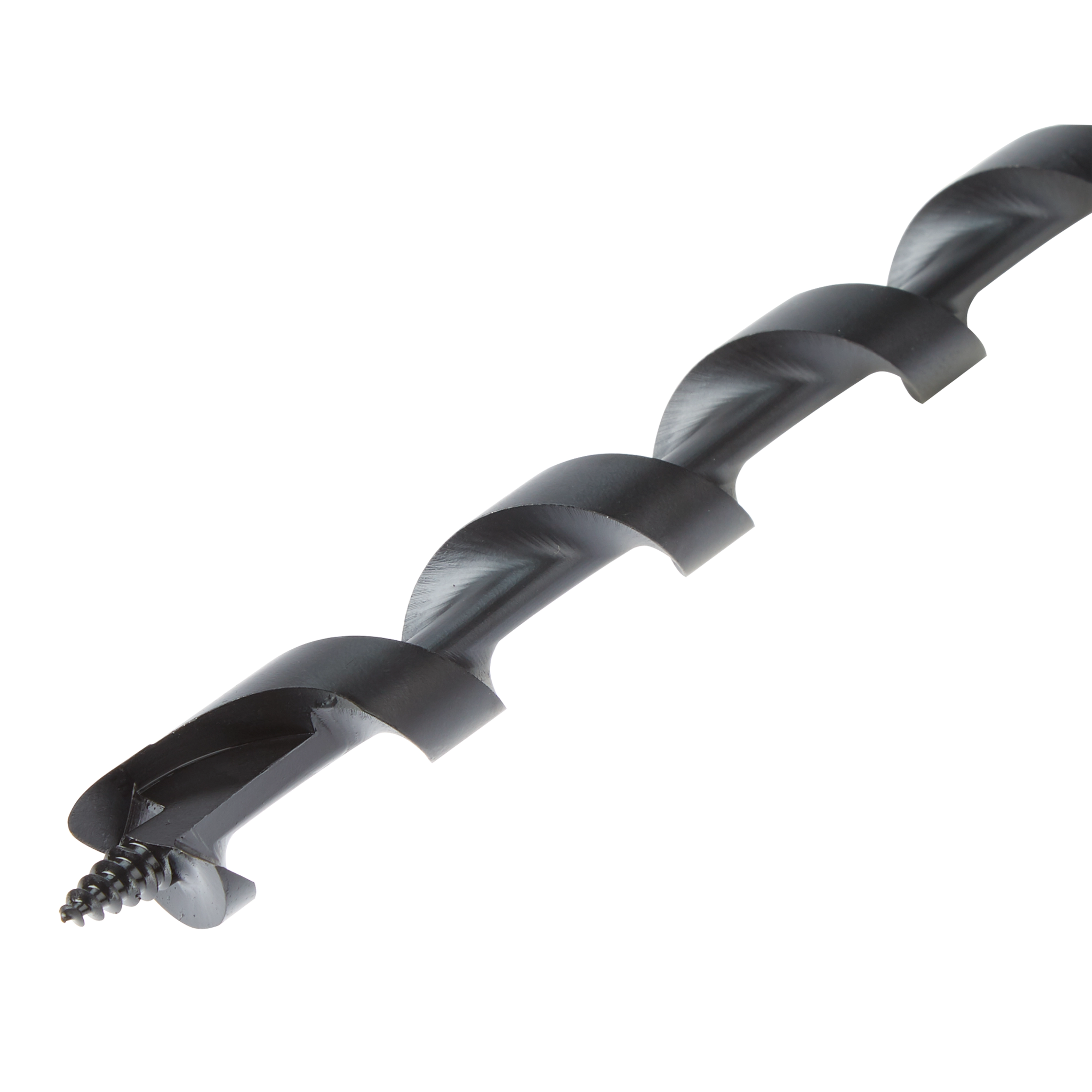 The SHOCKWAVE™ 13/16" 18" Lineman's Utility Auger Bit is a high-quality drill bit designed for linemen. It features a screw tip for easy starts and a durable spiral design for efficient drilling through wood. The bit is made of sturdy metal, ensuring longevity and performance in tough conditions.