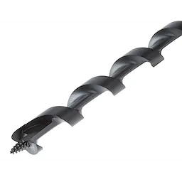 The SHOCKWAVE™ 13/16" 18" Lineman's Utility Auger Bit is a high-quality drill bit designed for linemen. It features a screw tip for easy starts and a durable spiral design for efficient drilling through wood. The bit is made of sturdy metal, ensuring longevity and performance in tough conditions.