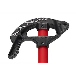 1/2" EMT Iron Conduit Bender with a red handle and marked angles for precise bending, showing measurements from 1.2 to 6.