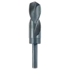 1-1/8" S&D Black Oxide Drill Bit with a heavy-duty design, featuring a silver-black finish and a spiral flute.