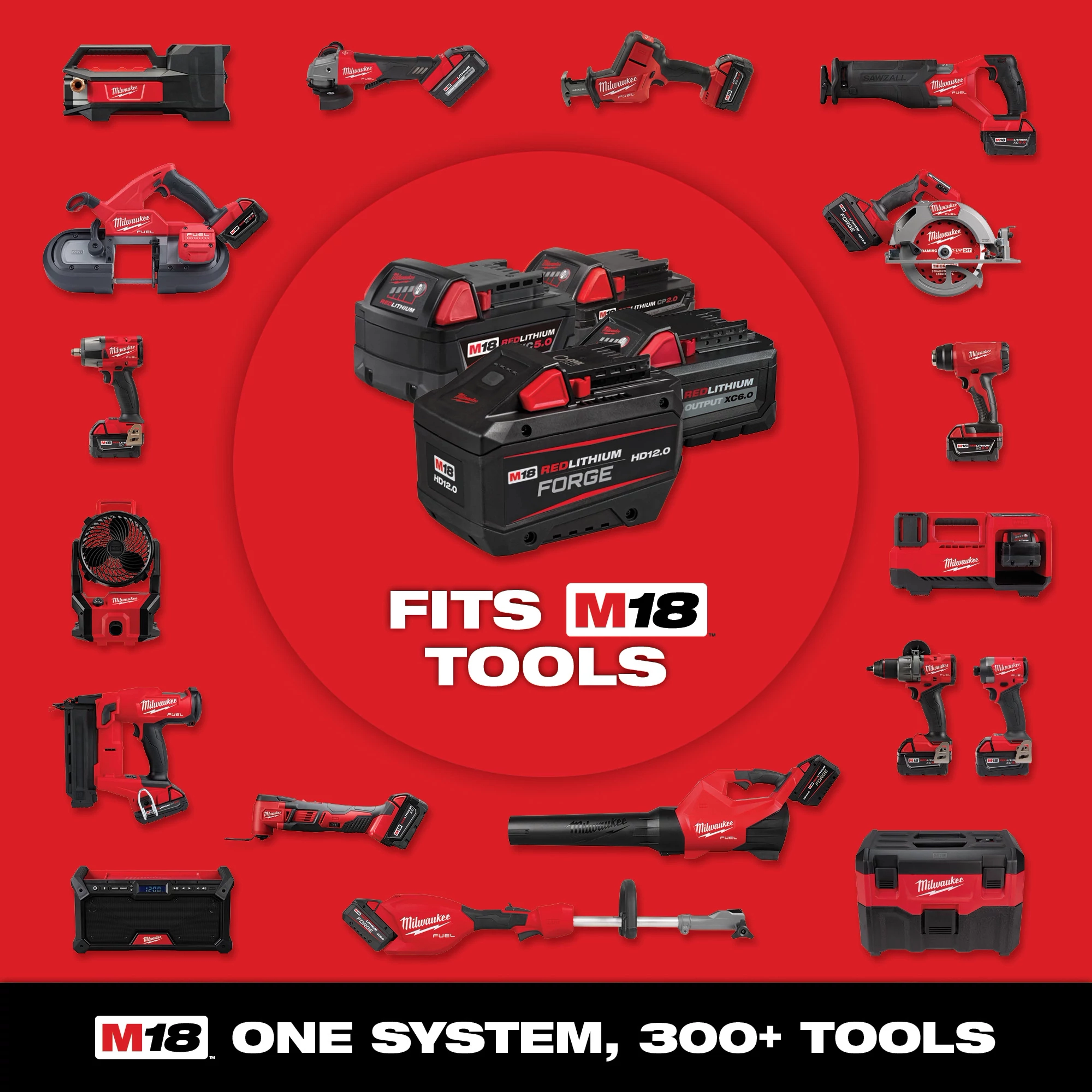 Milwaukee M18 REDLITHIUM HIGH OUTPUT XC5 Battery compatible with over 300 M18 cordless tools