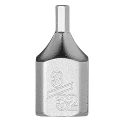 1/4" Drive 3/32" Low-Profile Hex Bit Socket, made of metallic material and featuring a hexagonal tip, with the size designation "3/32" clearly engraved on the body.