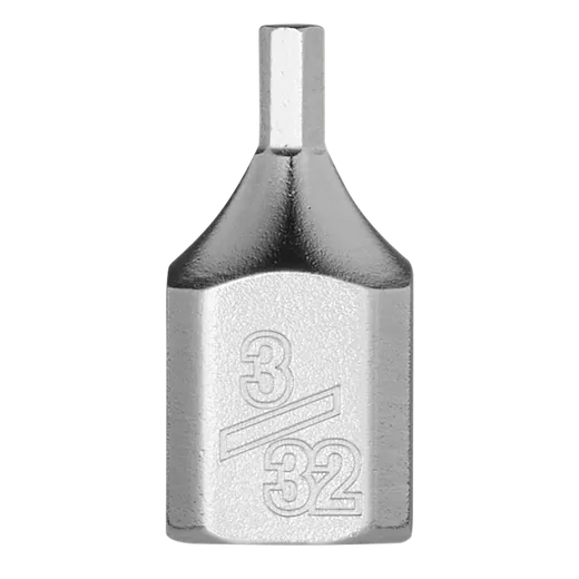 1/4" Drive 3/32" Low-Profile Hex Bit Socket, made of metallic material and featuring a hexagonal tip, with the size designation "3/32" clearly engraved on the body.
