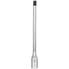 3/8" Drive 1/4" Long Hex Bit Socket has a silver metallic shaft with a black hex bit tip. The item is cylindrical with a hexagonal base, featuring etchings near the base for branding and measurement information.