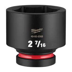 SHOCKWAVE Impact Duty 1" Drive 2-7/16" Standard 6 Point Socket standing upright with size marking visible.