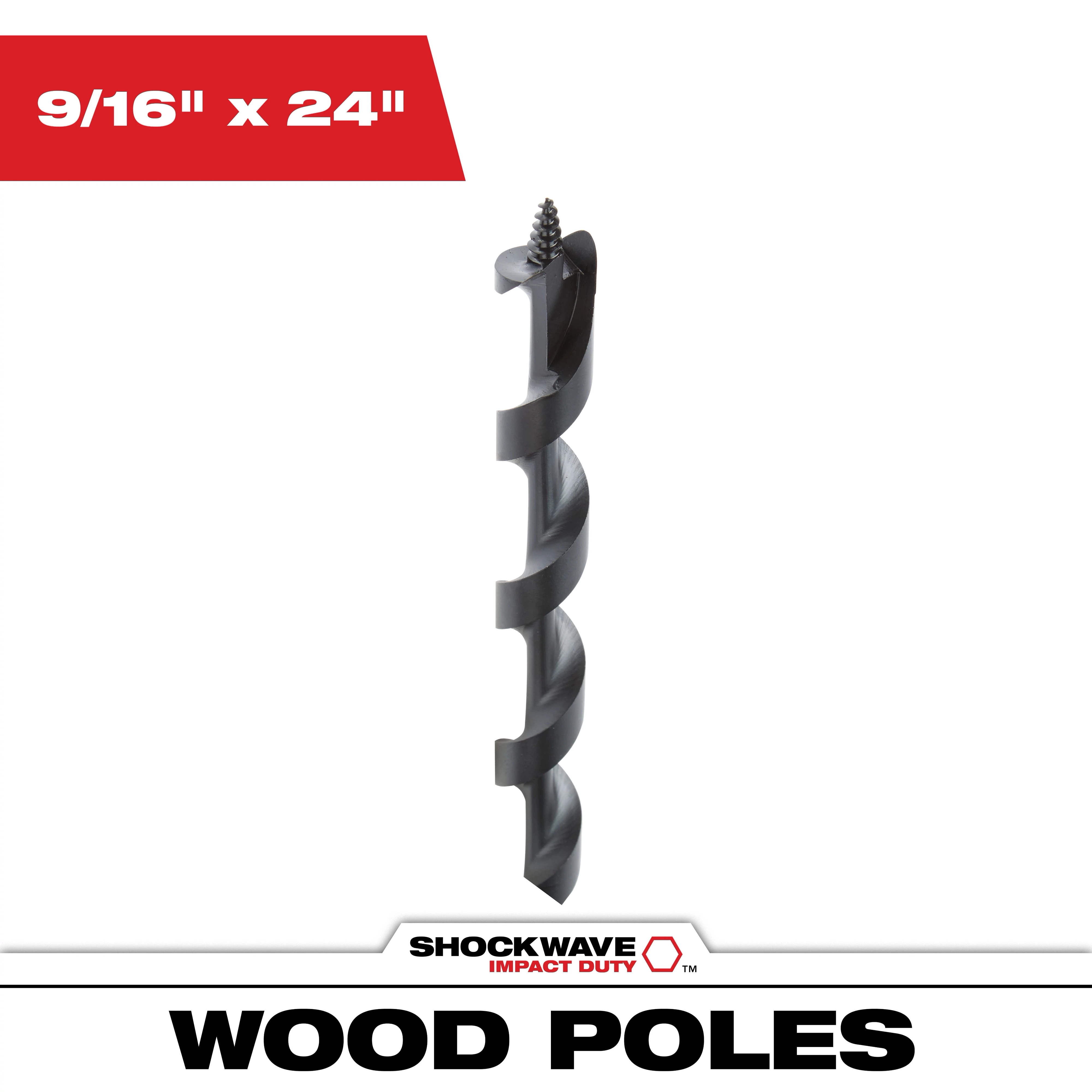 9/16 in. x 24 in. Shockwave Lineman's Impact Auger Bit