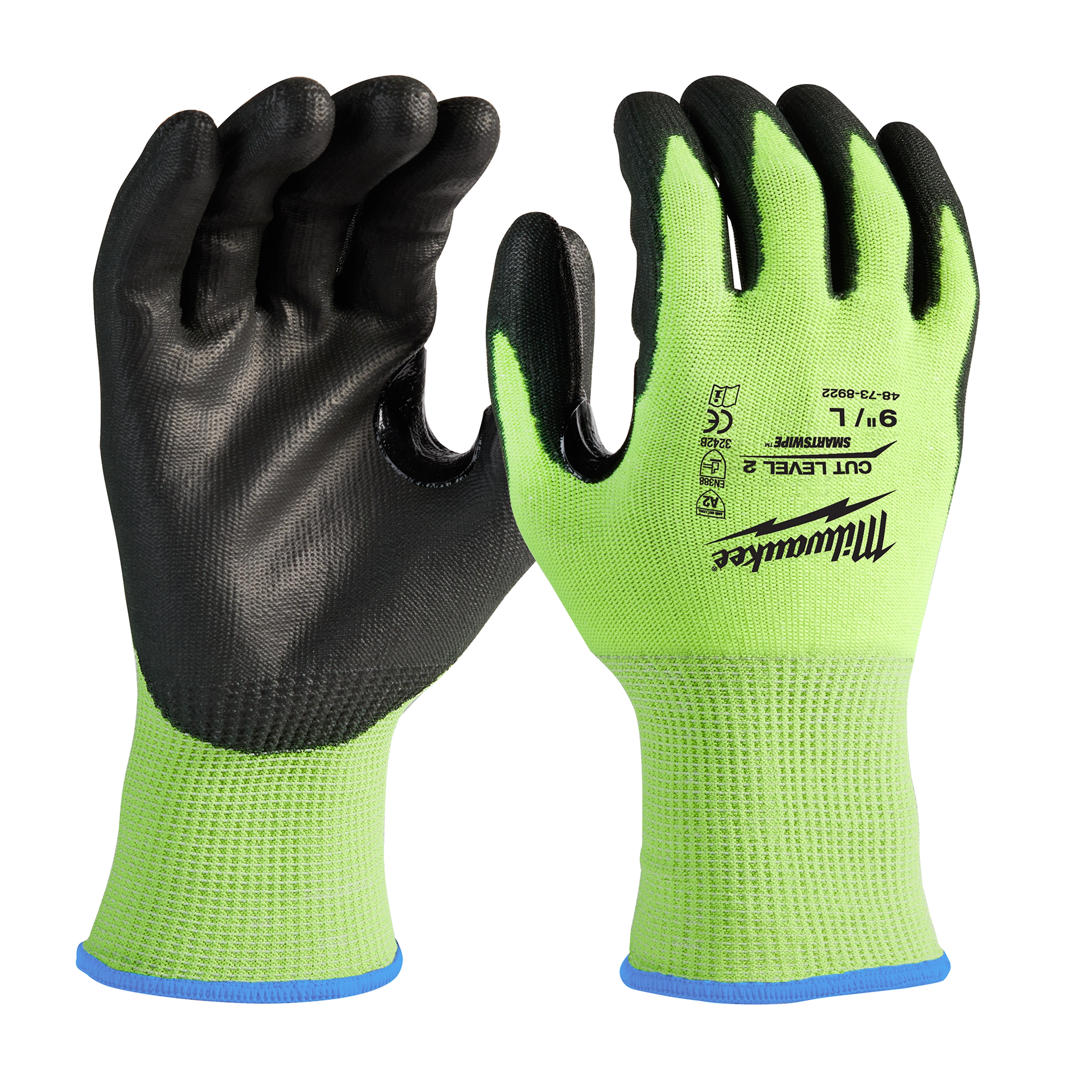 Hi-Vis Cut Level 2 Polyurethane Dipped Gloves | Milwaukee Tool