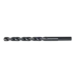 15/64" THUNDERBOLT® Black Oxide Drill Bit made of durable black oxide with a twisted design for precision drilling. The drill bit has a cylindrical shank and a sharp, pointed tip.