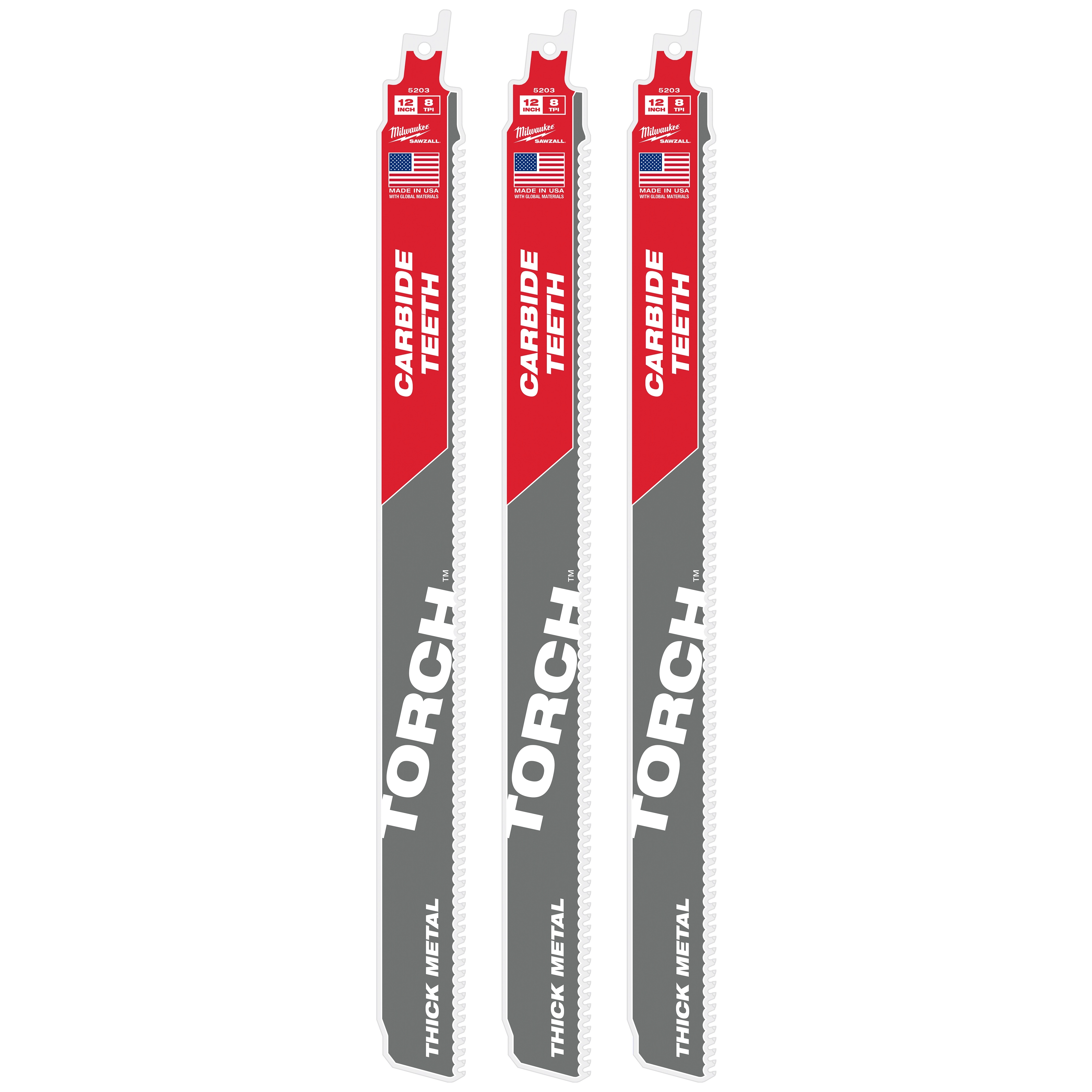 (1PK) 12" 8 TPI The TORCH™ w/ Carbide Teeth SAWZALL® Blade