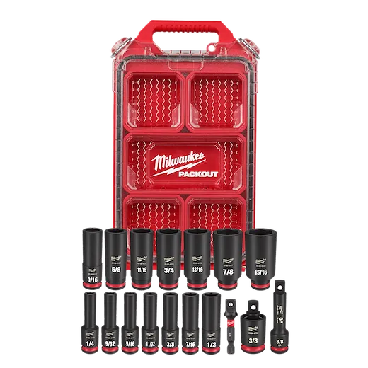 17PC SHOCKWAVE™ Impact Duty Socket 3/8” Drive SAE Set with PACKOUT™