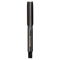 M10-1.25 20mm Straight Flute Plug Tap, a metal tool with threaded cutting edges and inscribed specifications on the shank.