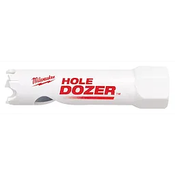 RANGE OF Hole Dozer Bi-Metal Hole Saw, 9/16", 5/8", 21/32", 11/16", with white body and red text branding on the side.