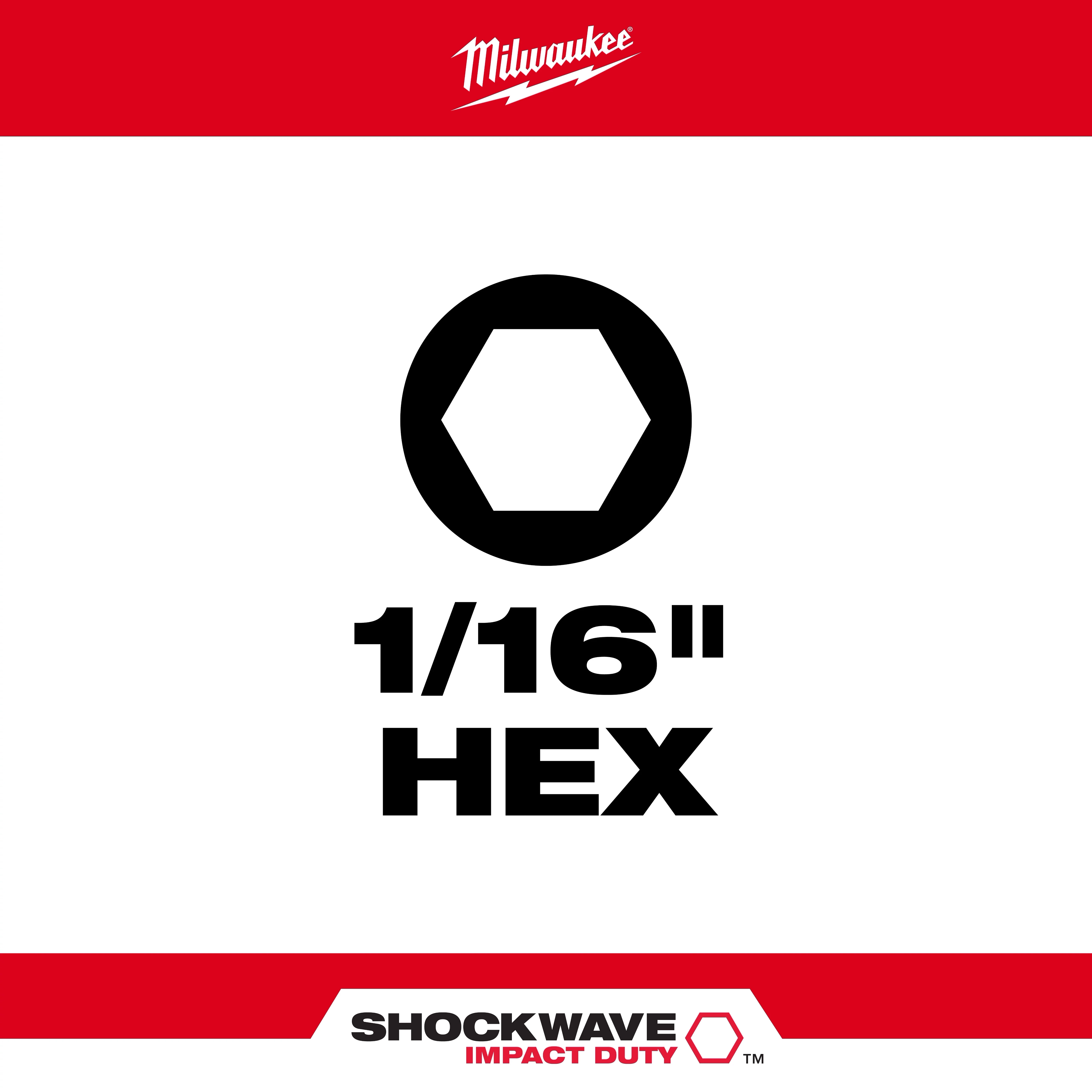 1/16" HEX SHOCKWAVE Bit Type Asset