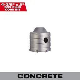 SDS Plus Core Bit, 4-3/8" x 2", designed for drilling concrete. The bit is shown against a white background.