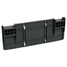 The Divider for PACKOUT™ Drawer Tool Boxes is a black plastic organizational accessory designed to fit inside tool drawers.