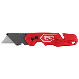 FASTBACK Folding Utility Knife with a red textured handle and exposed metal blade.