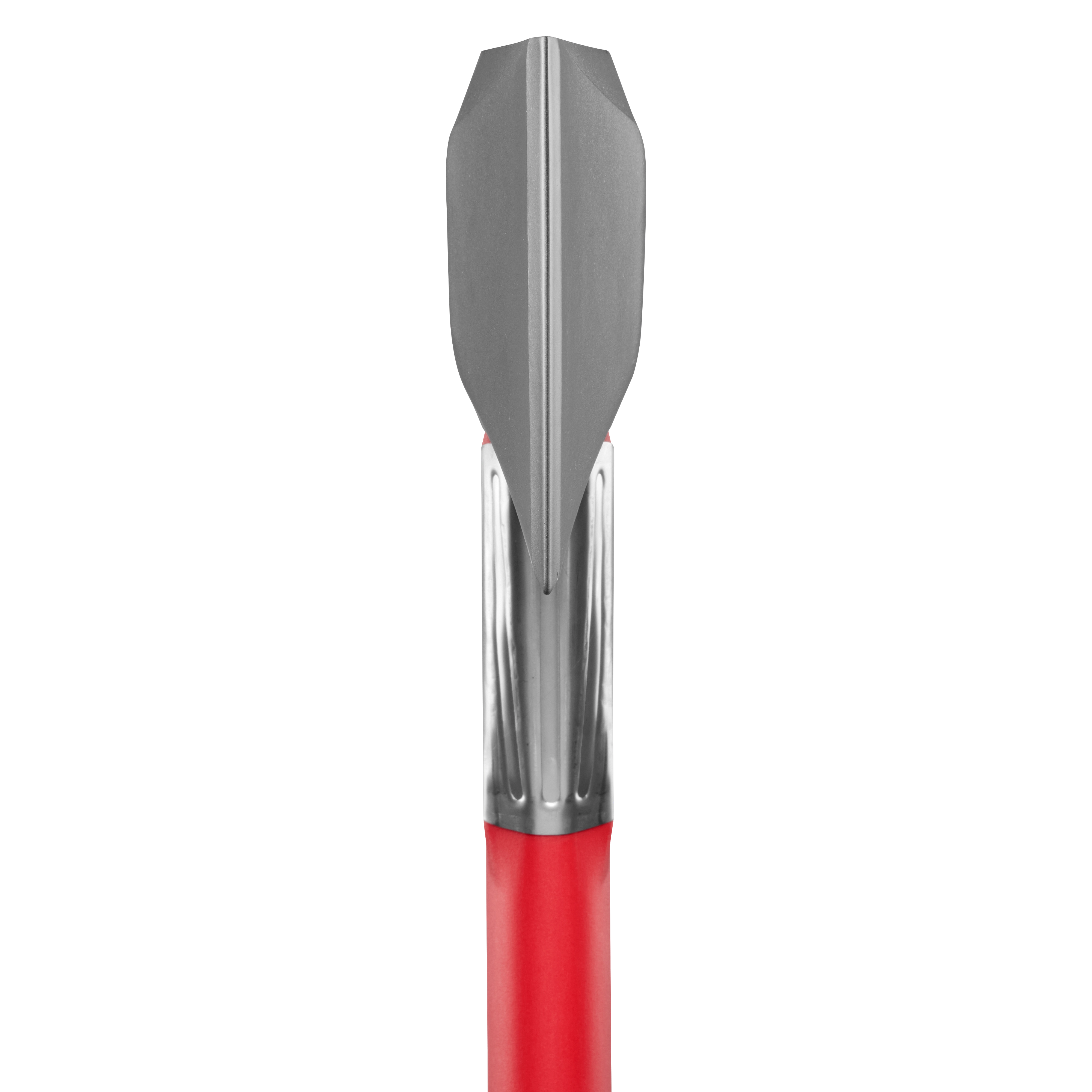 36" Splitting Axe with a silver blade designed for wood splitting. The axe has a red handle and a steel collar for durability.