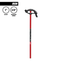 1" EMT Conduit Bender with a red handle and durable iron head. Suitable for bending 1" EMT and 3/4" rigid/IMC pipes.