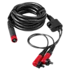 The MX FUEL™ 15' Electrofusion Leads feature thick black cables with a coiled design. They include connections with red ends and a connector with multiple prongs, suitable for industrial or heavy-duty use.